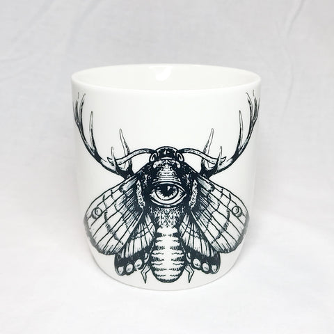 Fancy Moth with Stars Extra Large Ceramic Coffee Mug